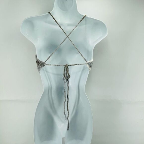 Napper Veronica Women's Handmade Crochet Crop Top Medium Large Earth Tone NEW - Picture 7 of 16